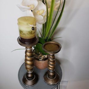 HomeGoods Bronze Candle Holder Set